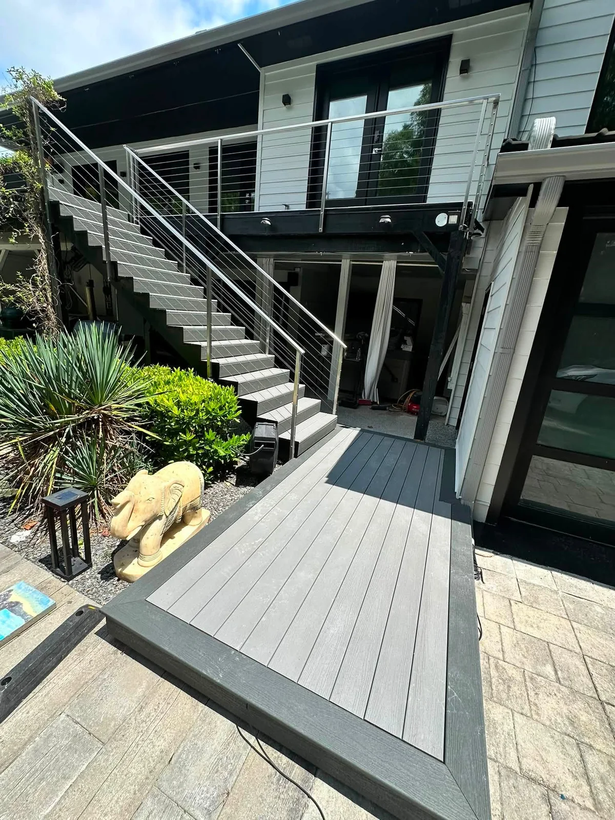 Composite deck stairs and landing